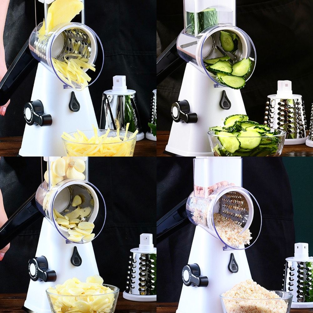 Kitchen Helper Gadgets - Trancheuse rotative, râpe, éminceur, coupe-légumes manuel,
