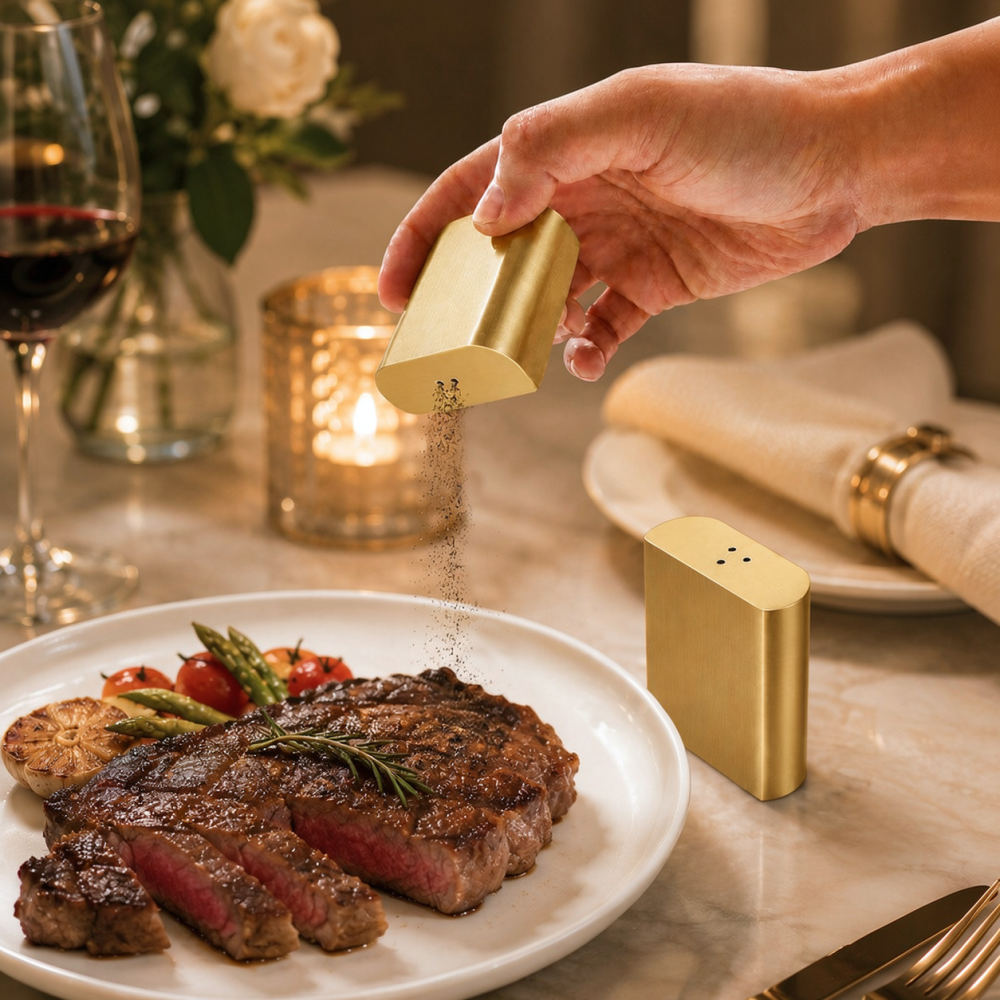 Salière et poivrière en acier  - Kitchen Gadgets Gold avis et prix